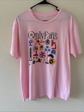 Pink Graphic Tee - Only Fans Print